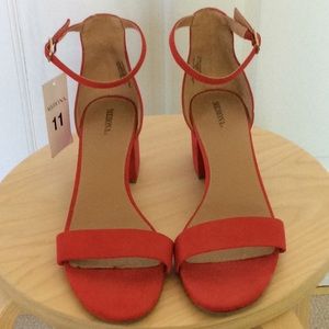 Red suede sandals